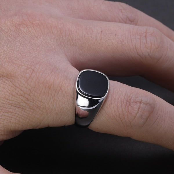 bague argent onyx veritable homme